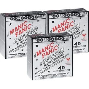 NEW MANIC PANIC 40 Vol Lightning Hair Bleach Kit 3PK